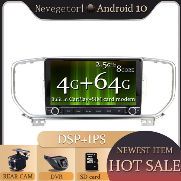 

car video 4g+64g android 10 dsp radio multimedia player gps navigator for kia sportage 4 kx5 2021 audio 2din dvd