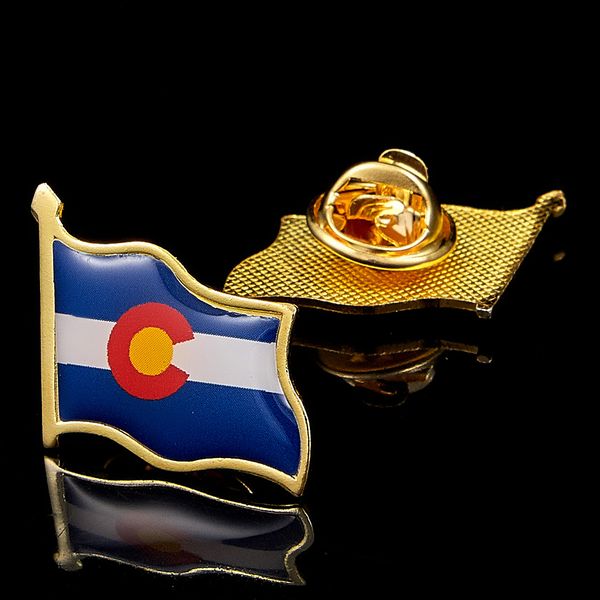 

30pcs usa state of colorado metal badge lapel pin craft jackets national gold plated pins clothes acessoriesc