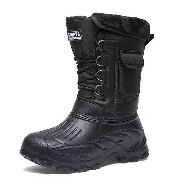 

dress shoes men winter boots warm waterproof sneakers outdoor activities fishing snow work male footwear gny0, Black