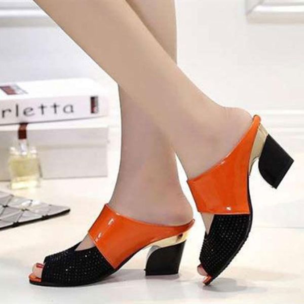 

women classic square heel peep toe high shoes lady casual black comfort pumps for night club party g6127 sandals