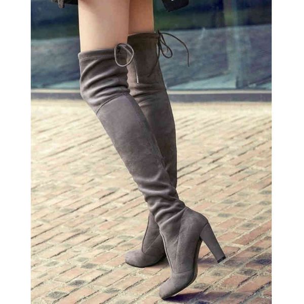 

boot women's high-heeled shoes boots 34-43 6p8j, Black