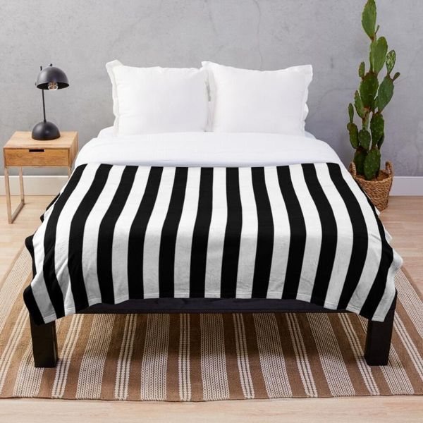 

blankets basic vertical stripes black and white blanket print on demand decorative sherpa for sofa bed gift