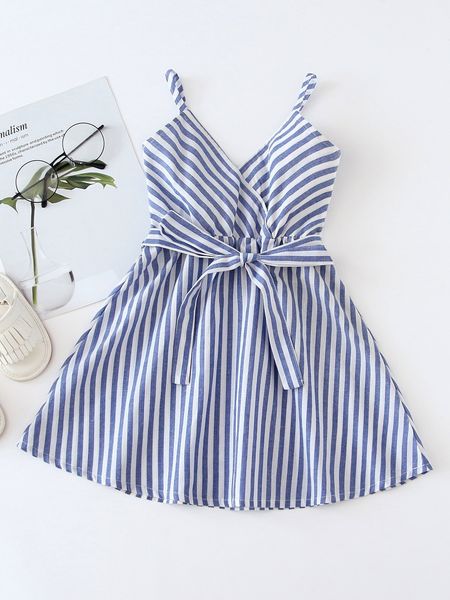 

toddler girls striped surplice self tie flowy cami dress she, Red;yellow