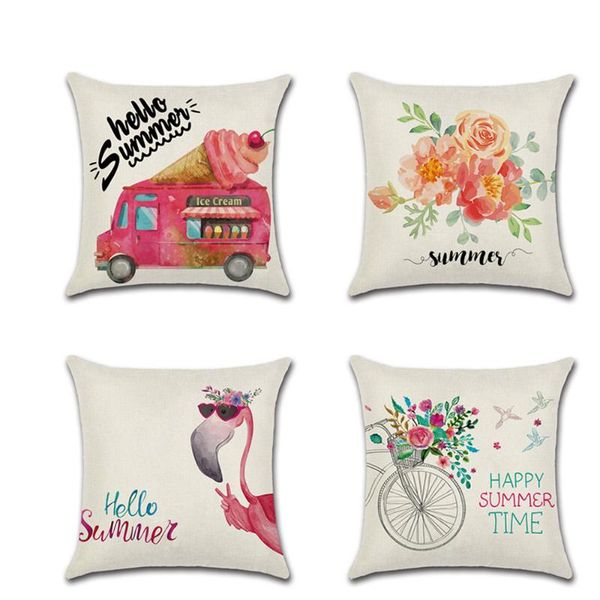 

cushion/decorative pillow linen cover cushion cartoons car flamingo home decor cushions custom covers 45*45cm