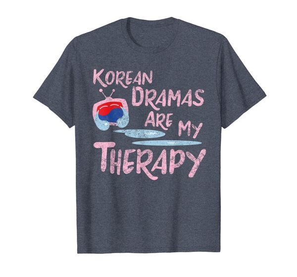 

korean dramas are my therapy - k-drama lover fan t-shirt, White;black