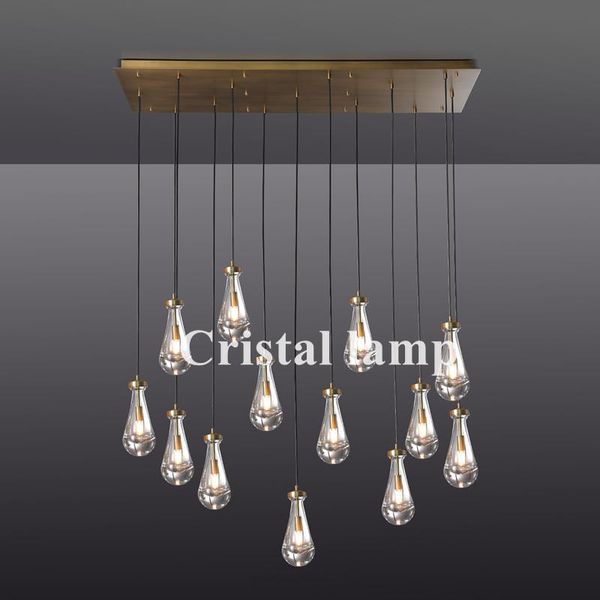 

chandeliers raindrop linear modern chandelier for living room vintagebrass 54"