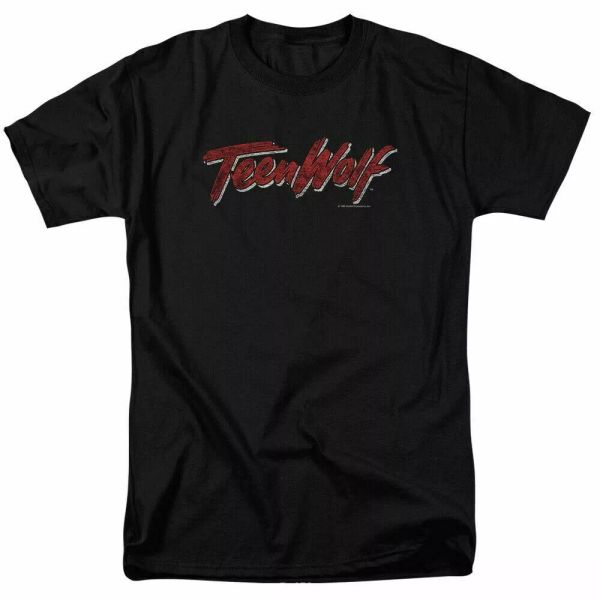 

teen wolf scrawl logo t shirt mens licensed movie tee scott black, White;black