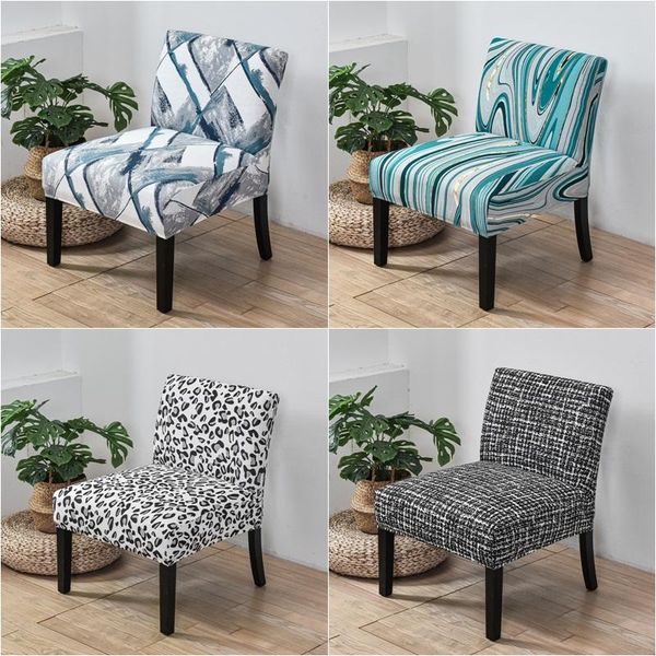 

chair covers accent armless cover leopard geometric single seat sofa stool slipcover stretch elastic couch protector
