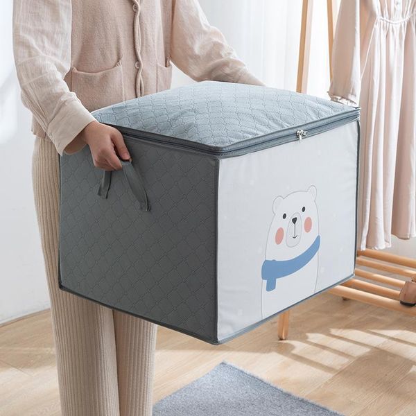 

clothing & wardrobe storage cartoon foldable portable clothes bag box folding pillow quilt blanket household goods under bed large capacity