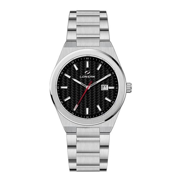 

wristwatches watch for men men's fashion business watches casual calendar clock male stainless steel japanese alloy quartz relogio, Slivery;brown