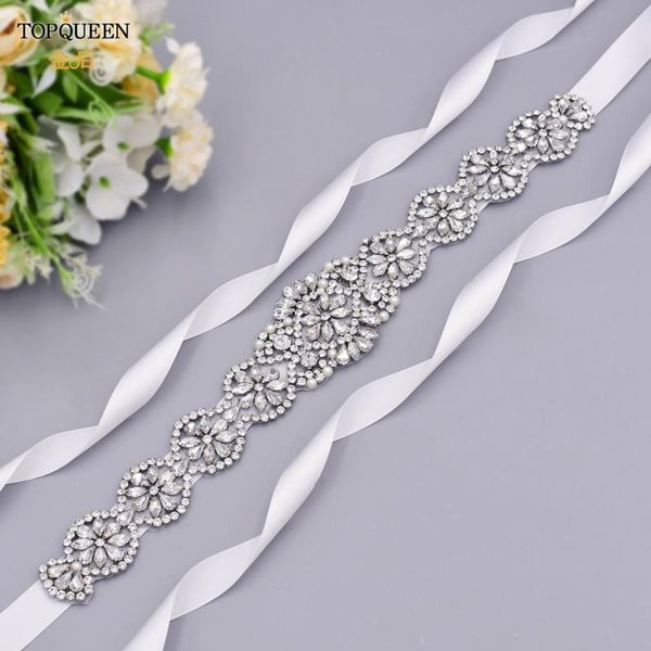 

wedding sashes ueen s161a luxury beaded belt for dress women's rhinestone crystal bridal sash bridesmaid jewel, White