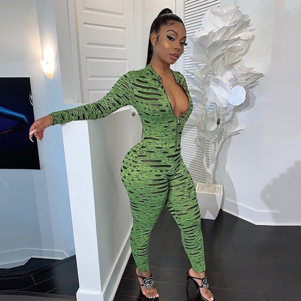 

autumn winter printed womens romper long sleeve full skinny bodycon zipper playsuit sprot fitness overalls femme rompers, Black;white