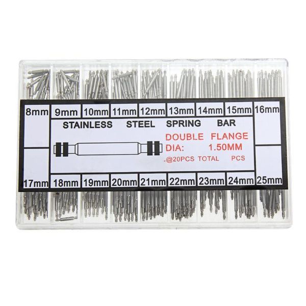 

repair tools & kits 360pcs 8mm-25mm watchmakers watch spring bars strap link pins stainless steel kit tool