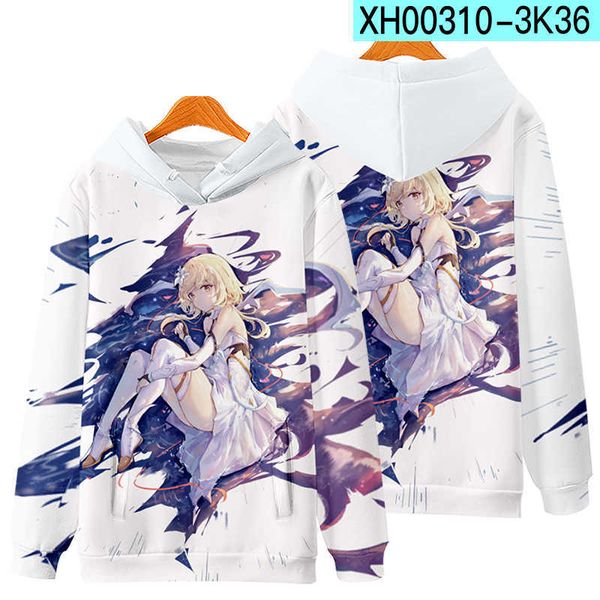 Hot Game Genshin Impact Felpe con cappuccio Felpe Uomo Donna Stampa 3D Genshin Impact Felpa Causale Anime Felpa con cappuccio Tuta Abbigliamento Y0804