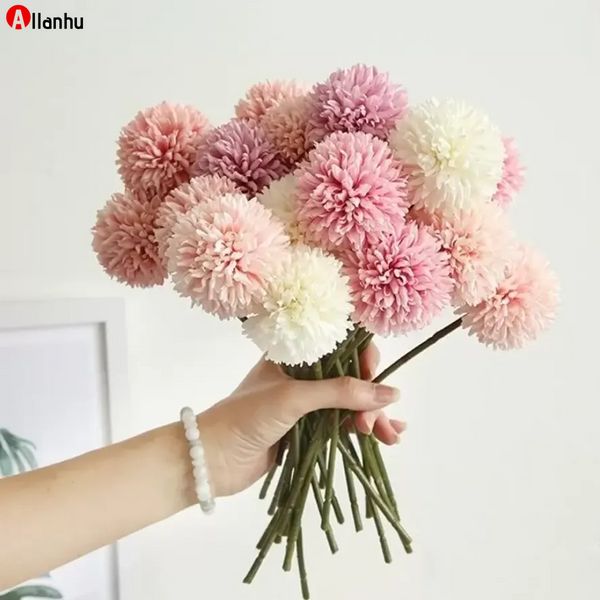 Bündel künstlicher Blumenstrauß Seide Löwenzahn Ball gefälschte Blumen Kränze DIY Home Widding Dekoration Valentinstag Geschenke wY32