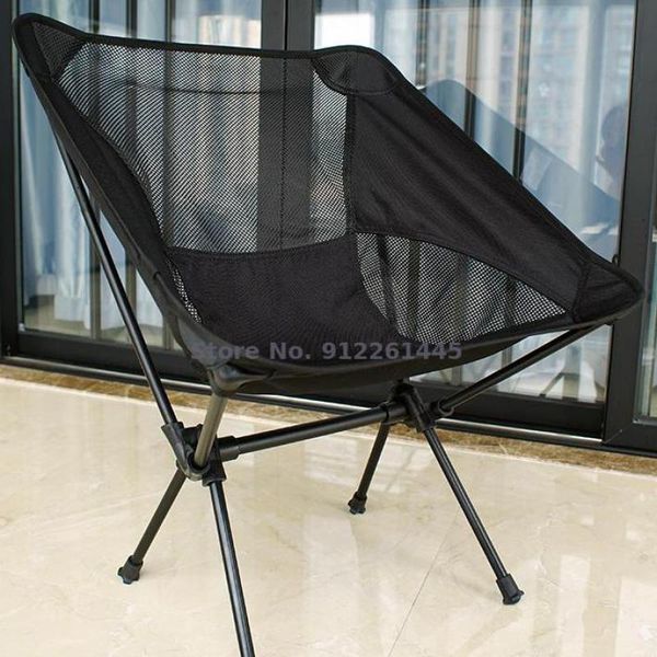 

camp furniture pure black moon chair aluminum frame ultralight 900g weight folding