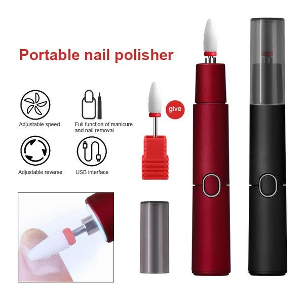 

nail drill & accessories portable electric drills machine set usb rechargeable uv gel remover grinding manicure pedicure pen