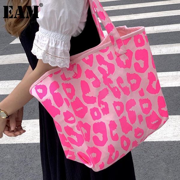 

evening bags [eam] women summer oversized canvas bag leopard print personality all-match crossbody shoulder fashion tide 2021 18a2988