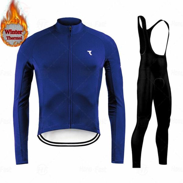 

pro team spring thermal fleece cycling clothes men long sleeve jersey suit outdoor riding bike mtb clothing bib pants set racing sets, Black;blue