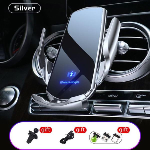 

phone holder mount car wireless fast charging stand for 12 11 pro max xs 8 automatic clamping quick charger cell mounts & holders