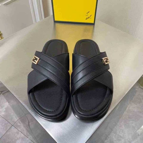 

men sandals new summer leather printing casual shoes antiskid fashion holiday beach flip flop g52e, Black