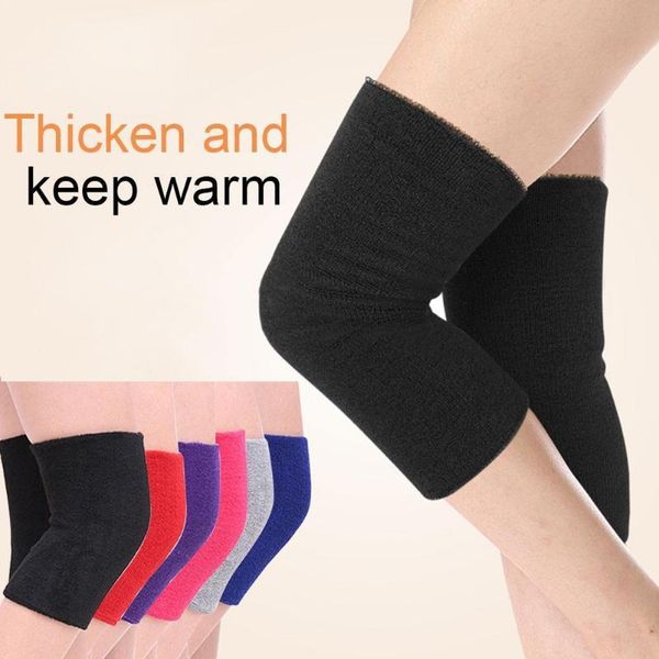 

pair of towel warm knee pads thickened double-layer sports leggings dancing kneeling basketball keep kne p1a9 elbow &, Black;gray