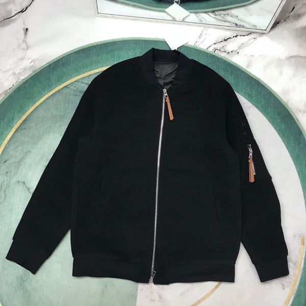 

men's jackets 2021 autumn embroidered jacket simple fashion casual pure color, Black;brown