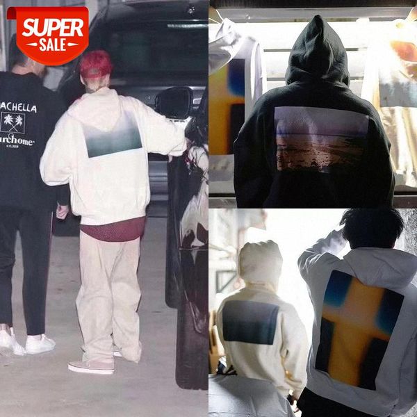 

beauty fog wind reproduction essential california limited p printing loose casual men's and women's hooded sweater #8z7x, Black