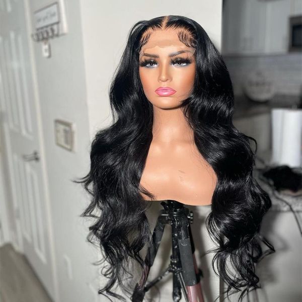 

lace wigs 360 frontal wig body wave 30 inch 13x6 for women human hair glueless virgin brazilian 180density, Black;brown