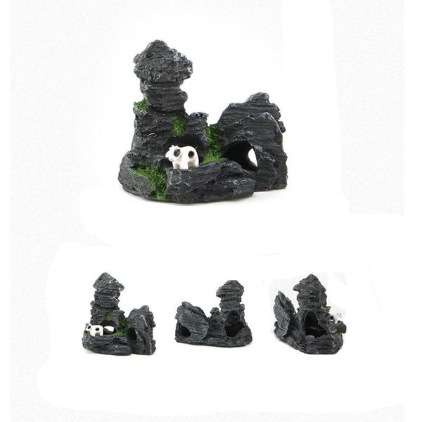 

fish tank ornament creative resin artificial beautiful landscape mountain decor rockery for aquarium hiding house decorations