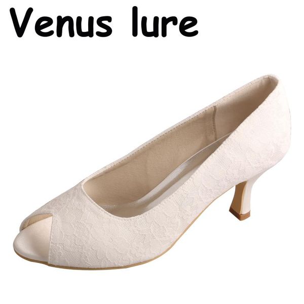 

dress shoes custom handmade white lace medium heel pumps open toe size 5, Black