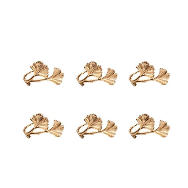 

napkin rings 6pcs golden gingko leaf ring buckle wedding el decoration