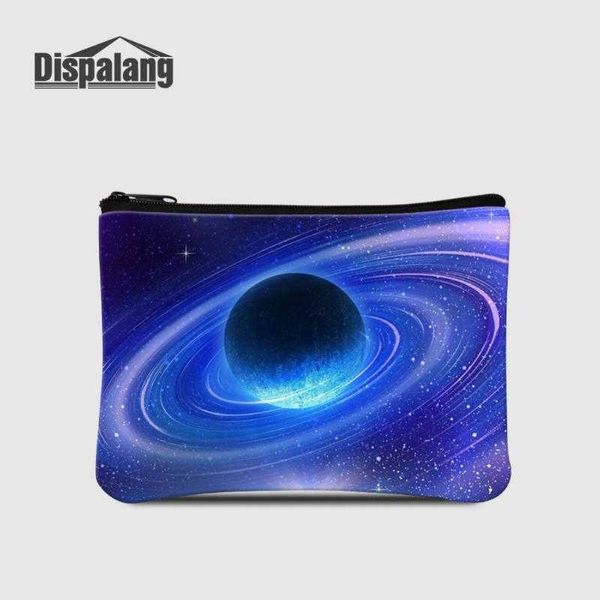 Bolsas Dispalang Mulheres Pequenas Mulheres Carteiras Universo Espaço Galáxia Estrelas Crianças Bolsa Mini Mudança Sacos Bonitos