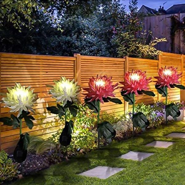 

chrysanthemum shape outdoor solar simulation without plug-in home garden park decorative lights lawn lamps