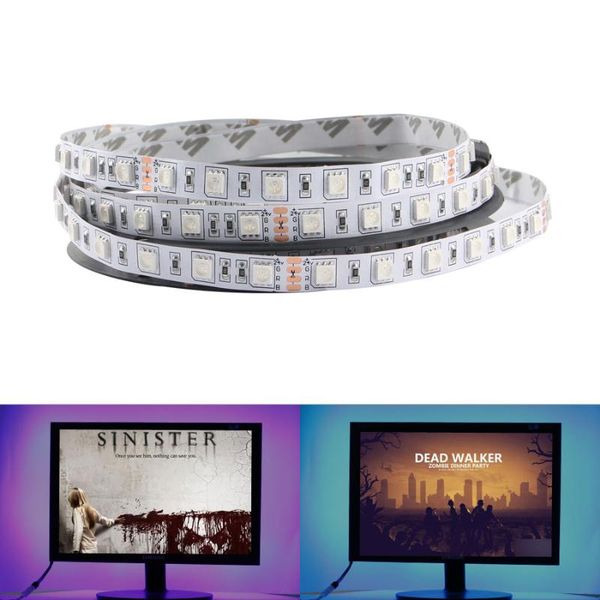 

led strip light rgbww 24 v 5 meter 60led/m flexible strips tape lamp waterproof ribbon tv backlight