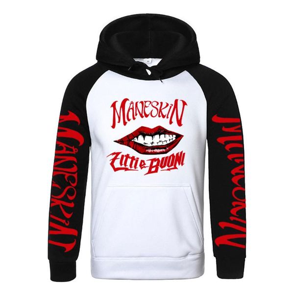 

men's hoodies & sweatshirts 2021 maneskin sweatshirt hoodie men/women fashion casual pure cotton fleece novelty clothes raglan, Black