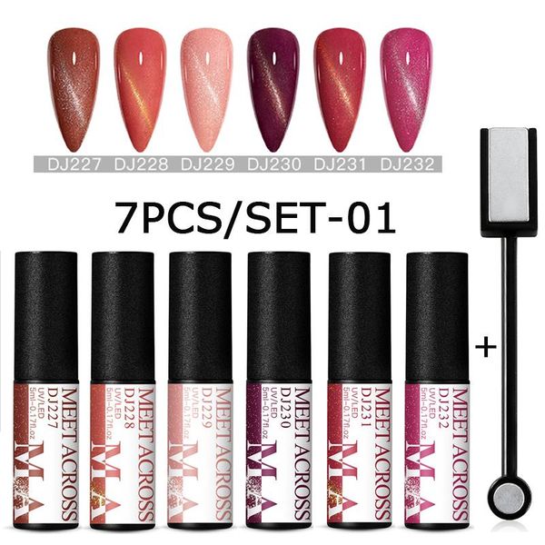 

cat eye nail set art design manicure 6ml soak off enamel 9d eyes magnetic gel polish uv lacquer varnis, Red;pink