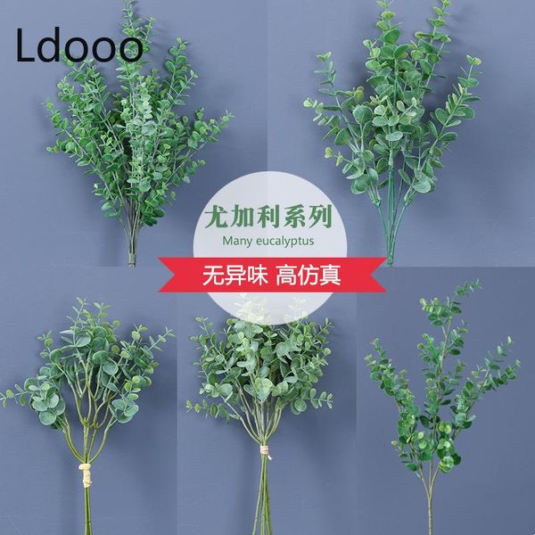 

decorative flowers & wreaths leaves and branches feel single stem eucalyptus living plants multi-color simulation plastic