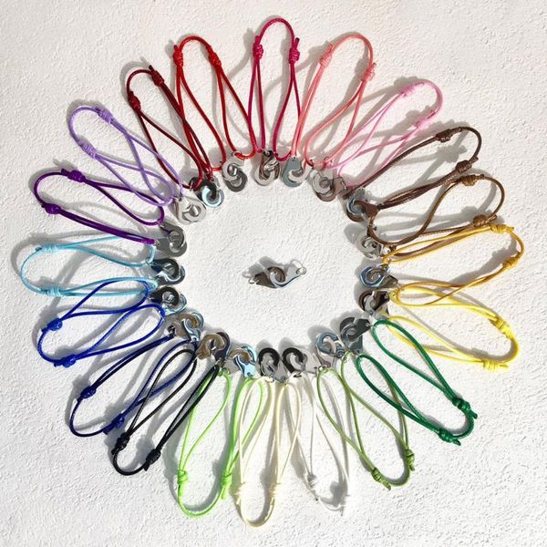 

link, chain latest stainless steel handcuff bracelet adjustable rope menottes bijoux corde for woman party jewelry, Black