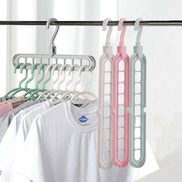 

laundry bags clothes hanger organizer multi-port support baby coat drying racks plastic scarf cabide storage rack hangers for