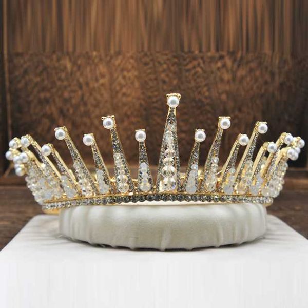 

bridal veils headpiece gold crowns baroque trendy wedding tiaras hair accessories, Black