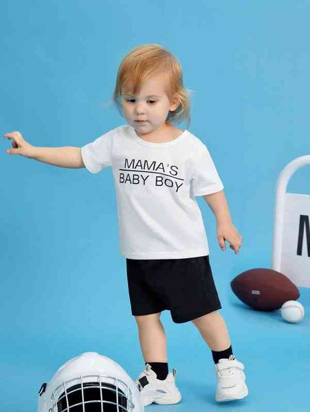 

baby letter graphic tee & shorts she, Blue