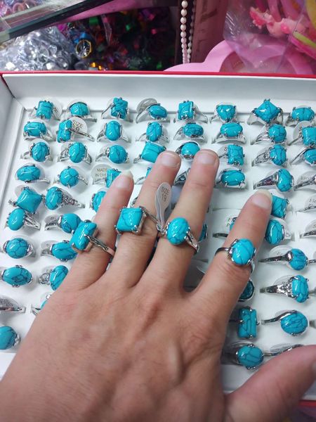 

stripe natural stone pattern ring fashion geometry rings mix size design, Silver