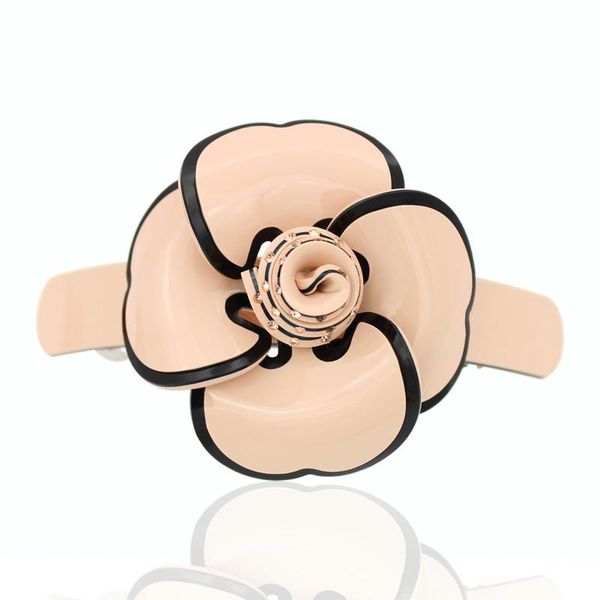 

hair clips & barrettes celluloid acetate barrette - french design clip pin camellia flower accessory jewelry for women lady tiara, Golden;silver