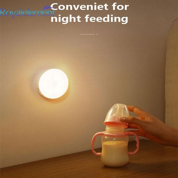 

motion sensor led under cabinet light usb rechargeable 6 leds wardrobe closet bedroom kitchen wireless night wall lighting