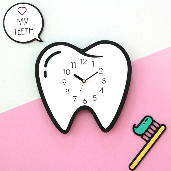

wall clocks modern design tooth clock kidss bedroom decor hanging watch cartoon personality creative reloj pared