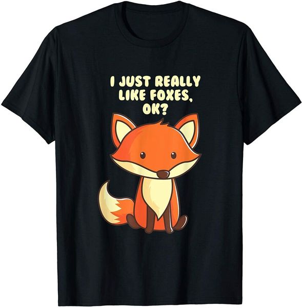 

funny fox i just really like foxes mother's day t-shirt size s-5xl, White;black