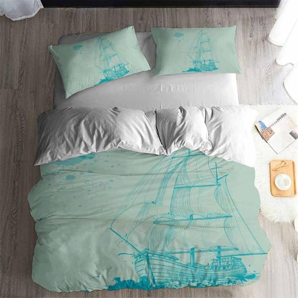 

bedding sets helengili 3d set ship's anchor print duvet cover lifelike bedclothes with pillowcase bed home textiles #2-01
