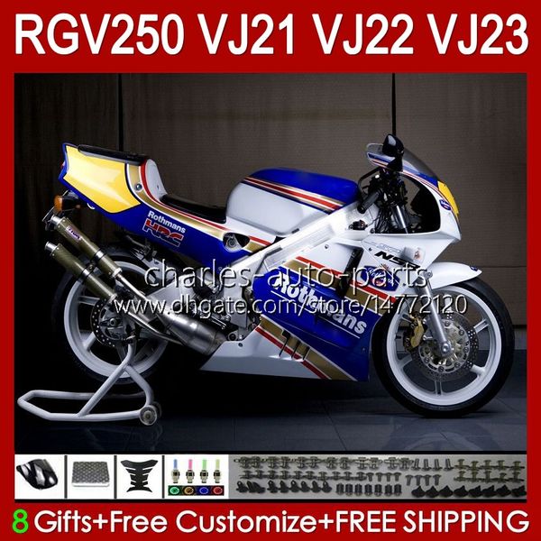 Полное тело для Suzuki Rothmans Blue Blk RGV250 SAPC VJ21 RGV250 RGV-250CC 1988 1989 Boodwork 21HC.58 VJ-21 RGV-250 Панель RGVT-250 VJ 21 RGVT RGV 250CC 250 CC 88 89 OEM