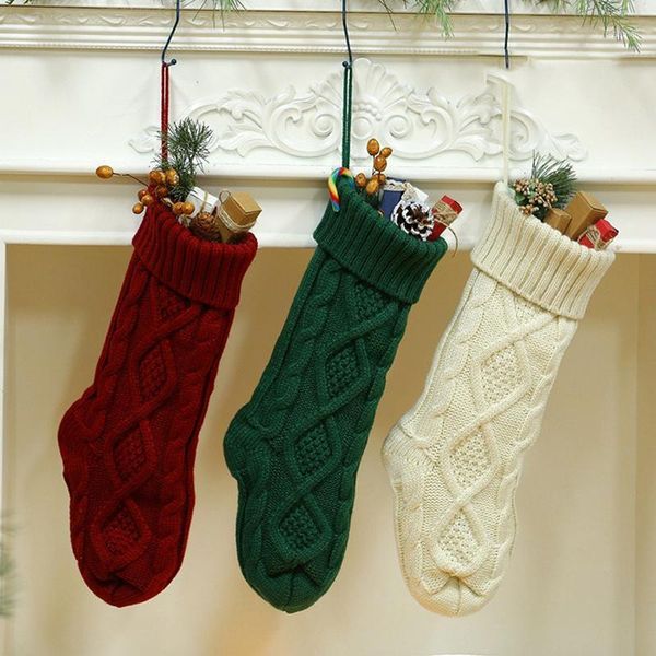 

christmas decorations knitted stockings decoration knitting sock gift bag